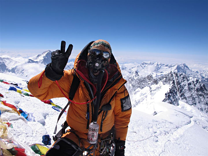 Matías Matoco Erroz en la cumbre del Everest. Foto: Matías Erroz