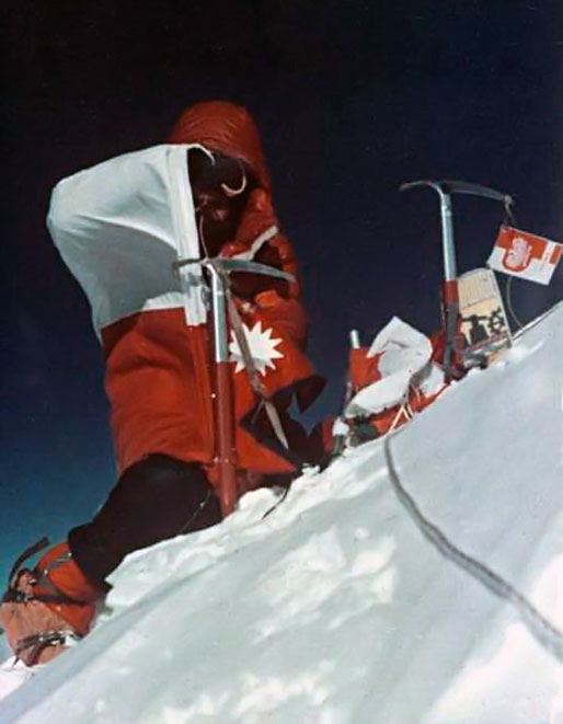 En la cumbre. Primera expedición invernal al Monte Everest, 1980. Foto: www.himalman.wordpress.com